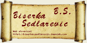 Biserka Sedlarević vizit kartica